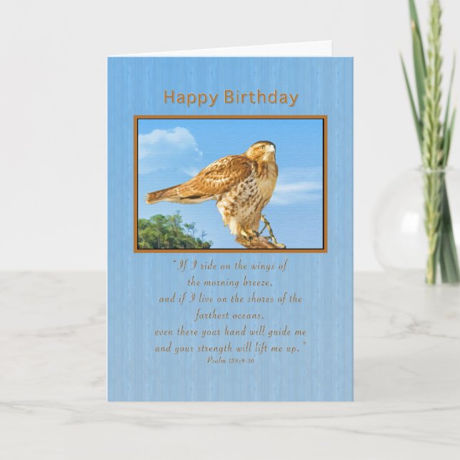 Carte Anniversaire, Buse à pattes rousses (Devant)