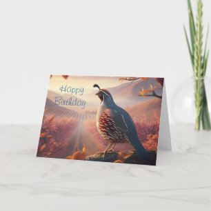 Carte Anniversaire, Californie Quail, Bird, Nature Blank