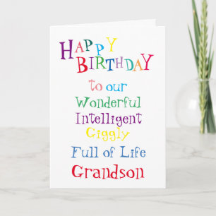 Carte anniversaire card.boys.sons.male de petit-fils
