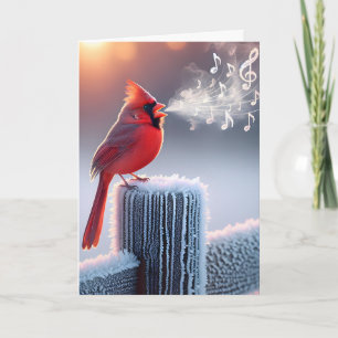 Carte Anniversaire Cardinal Rouge chante