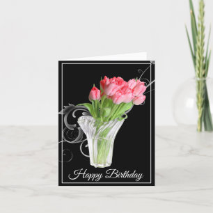 Carte Anniversaire Carte Tulips Rose