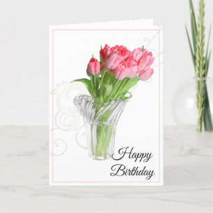 Carte Anniversaire Carte Tulips Rose