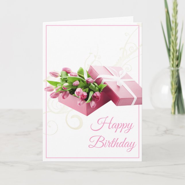 Carte Anniversaire Carte Tulips Rose (Devant)