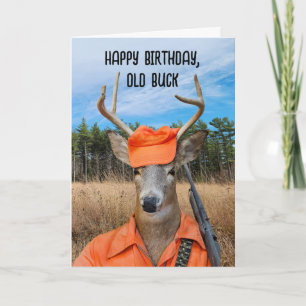 Carte Anniversaire Chasseur De Buck Avec Rifle