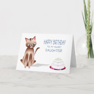 Carte ANNIVERSAIRE - Chat Kitty - Fille