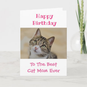 Carte Anniversaire Chat Maman Monde meilleur jamais anim