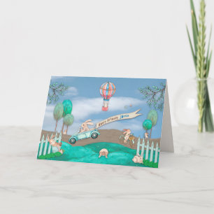 Carte Anniversaire, Chéri, Enfants, Occupé & Petits Lapi