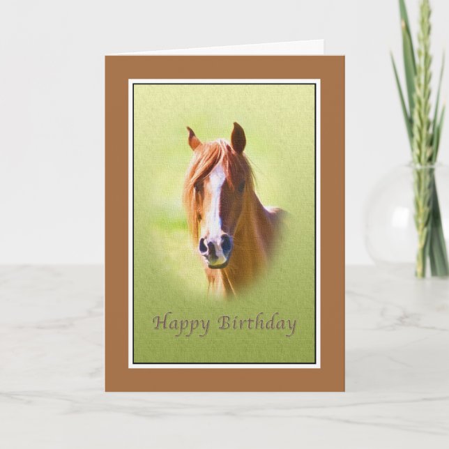 Carte Anniversaire, Cheval Head (Devant)