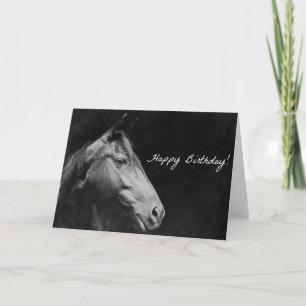 Carte Anniversaire Cheval Noir Grunge
