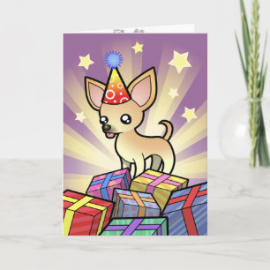 Carte Anniversaire Chihuahua (manteau lisse)