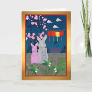 Carte Anniversaire chinois du lapin 1952