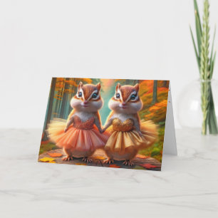 Carte Anniversaire Chipmunks Ballerina Dancers Sur Arbre