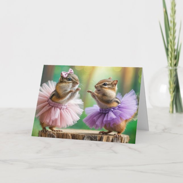 Carte Anniversaire Chipmunks Dancing (Devant)