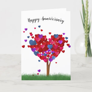 Carte Anniversaire Coeur Arbre En Herbe