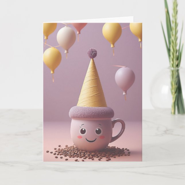 Carte Anniversaire Coffee Break (Devant)