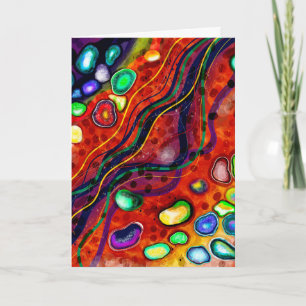Carte Anniversaire Coloré Abstrait Artistique