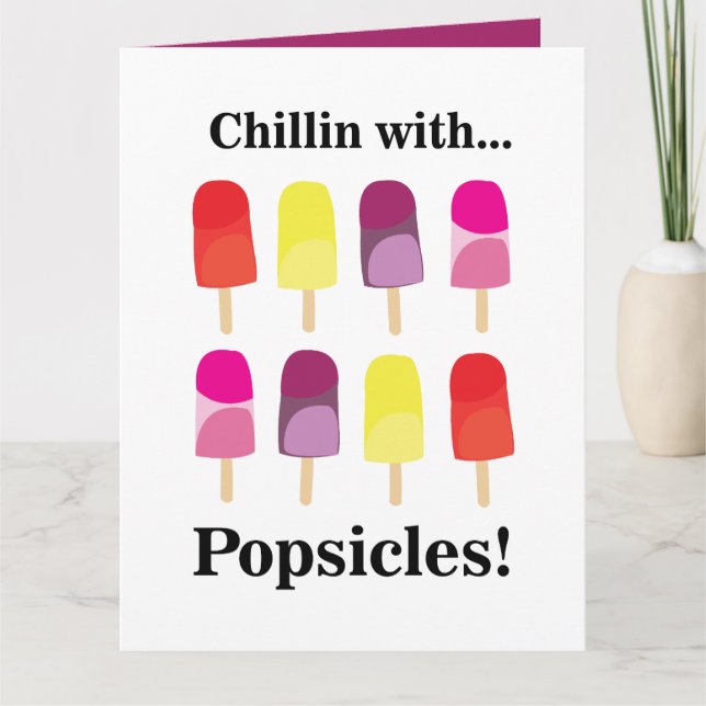 Carte Anniversaire Coloré d'Été Popsicle  (Devant)