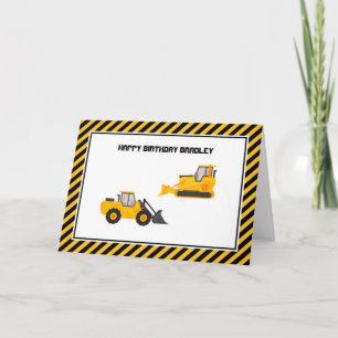 Carte Anniversaire Construction Camions Enfant's Birthda