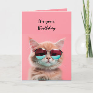 Carte Anniversaire Cool Classy Kitten Chat Humour amusan