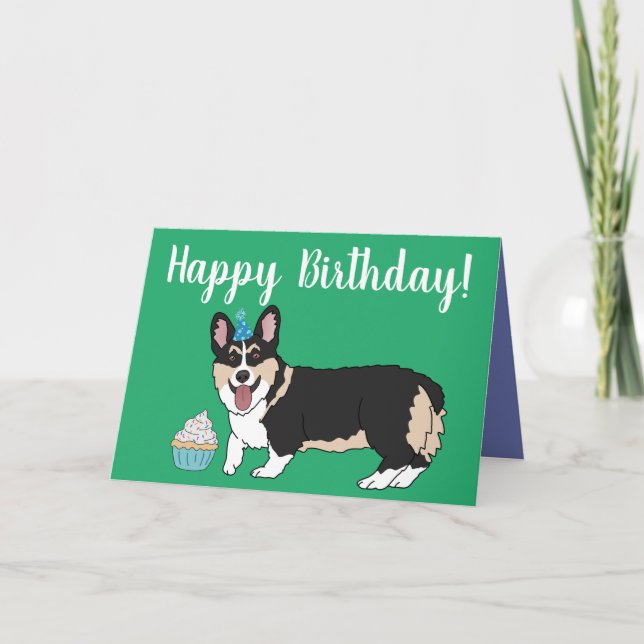 Carte Anniversaire Corgi Pup (Devant)
