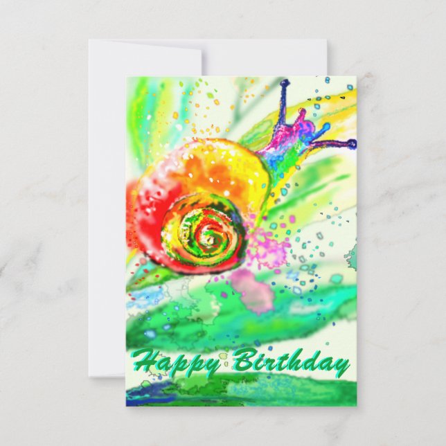 Carte Anniversaire Couleurs Arc-en-ciel Peinture d (Devant)