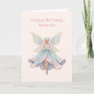 Carte Anniversaire Couleurs Pastel Ange Féérique Magique