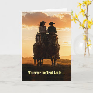 Carte Anniversaire Country Western Cowgirl Cowboy Sentie