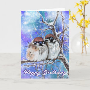 Carte Anniversaire Couple Couple En Hiver - Peintu