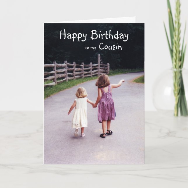 Carte Anniversaire Cousin Filles personnalisables sur Co (Devant)