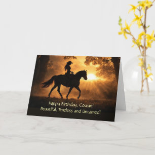 Carte Anniversaire Cousine Cowgirl Humour Country Wester
