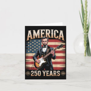 Carte Anniversaire d'Abraham Lincoln jouant de la guitar