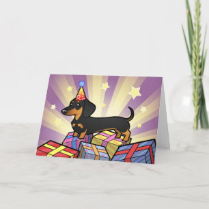 Carte Anniversaire Dachshund (manteau lisse)