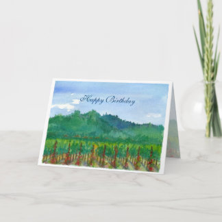 Carte Anniversaire d'aquarelle de vignoble de Napa