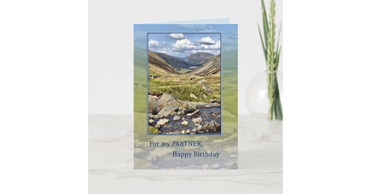 Carte Anniversaire D Associe Avec Un Paysage De Montagne Zazzle Fr