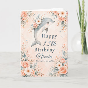 Carte Anniversaire Dauphin Floral