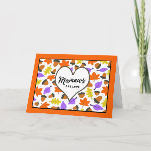 Carte Anniversaire d'automne pour Mamaw Feuilles colorée