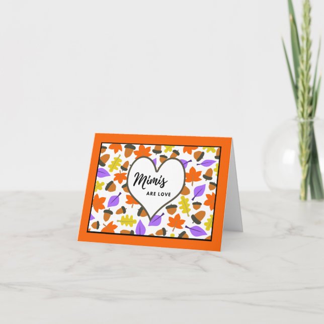 Carte Anniversaire d'automne pour Mimi Feuilles colorées (Devant)