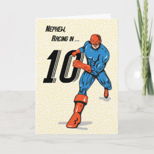 Carte Anniversaire de 10 ans de mon neveu Super-héros