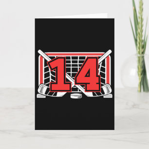 Carte Anniversaire de 14 ans de hockey sur glace 14 ans