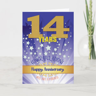 Carte Anniversaire de 14 ans de rétablissement chiffre g