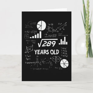 Carte anniversaire de 17 ans Geeky Math 17e anniversaire