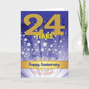 Carte Anniversaire de 24 ans de rétablissement chiffre g