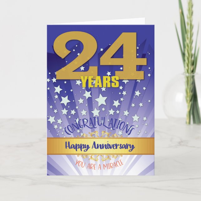 Carte Anniversaire de 24 ans de rétablissement chiffre g (Devant)