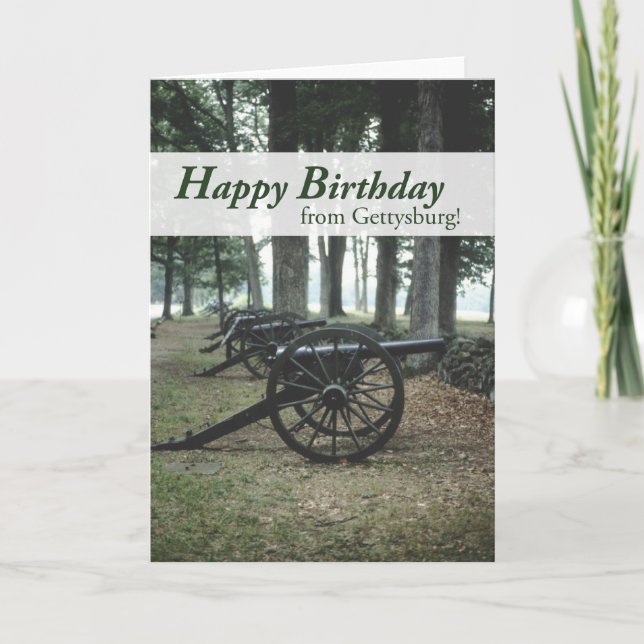 Carte Anniversaire de 2676 canons de Gettysburg (Devant)