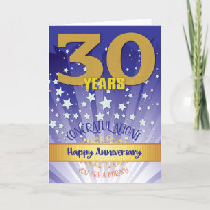 Carte Anniversaire de 30 ans de rétablissement chiffre g