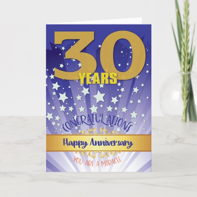 Carte Anniversaire de 30 ans de rétablissement chiffre g (Devant)