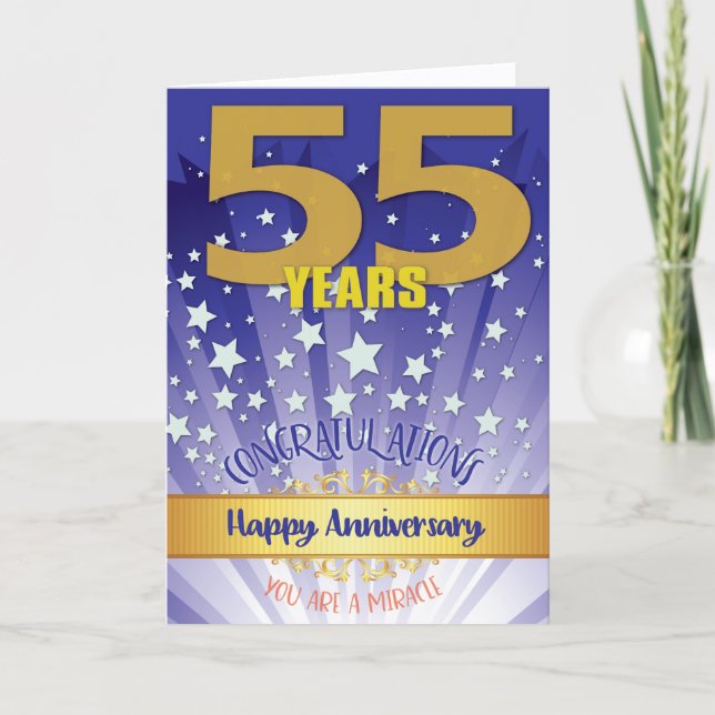 Carte Anniversaire de 55 ans de rétablissement chiffre g (Devant)