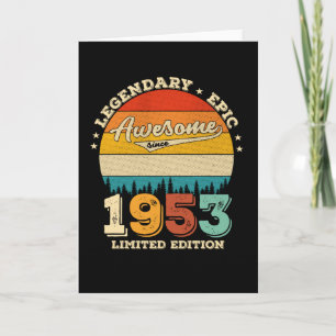 Carte anniversaire de 72 ans 1953 Magnifique 72e anniver