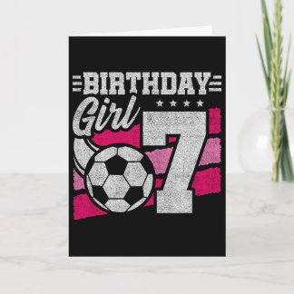 Carte Anniversaire de 7 ans de football - Filles 7e anni
