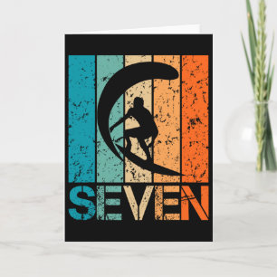 Carte Anniversaire de 7 ans de surf 7 ans Garçon Fille N